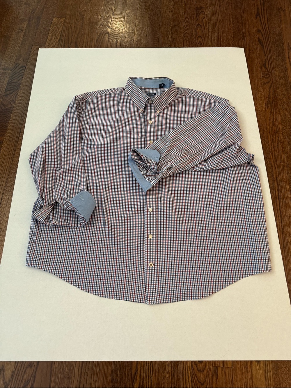 IZOD Men's Plaid Long Sleeve Button-Down Shirt – Size 3XL
